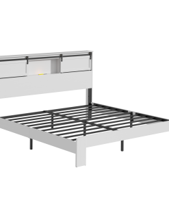 Metal King Size Bed Frame With Charging Station