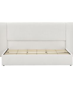 King Size Luxury Wing‑Back Upholstered Bed Frame
