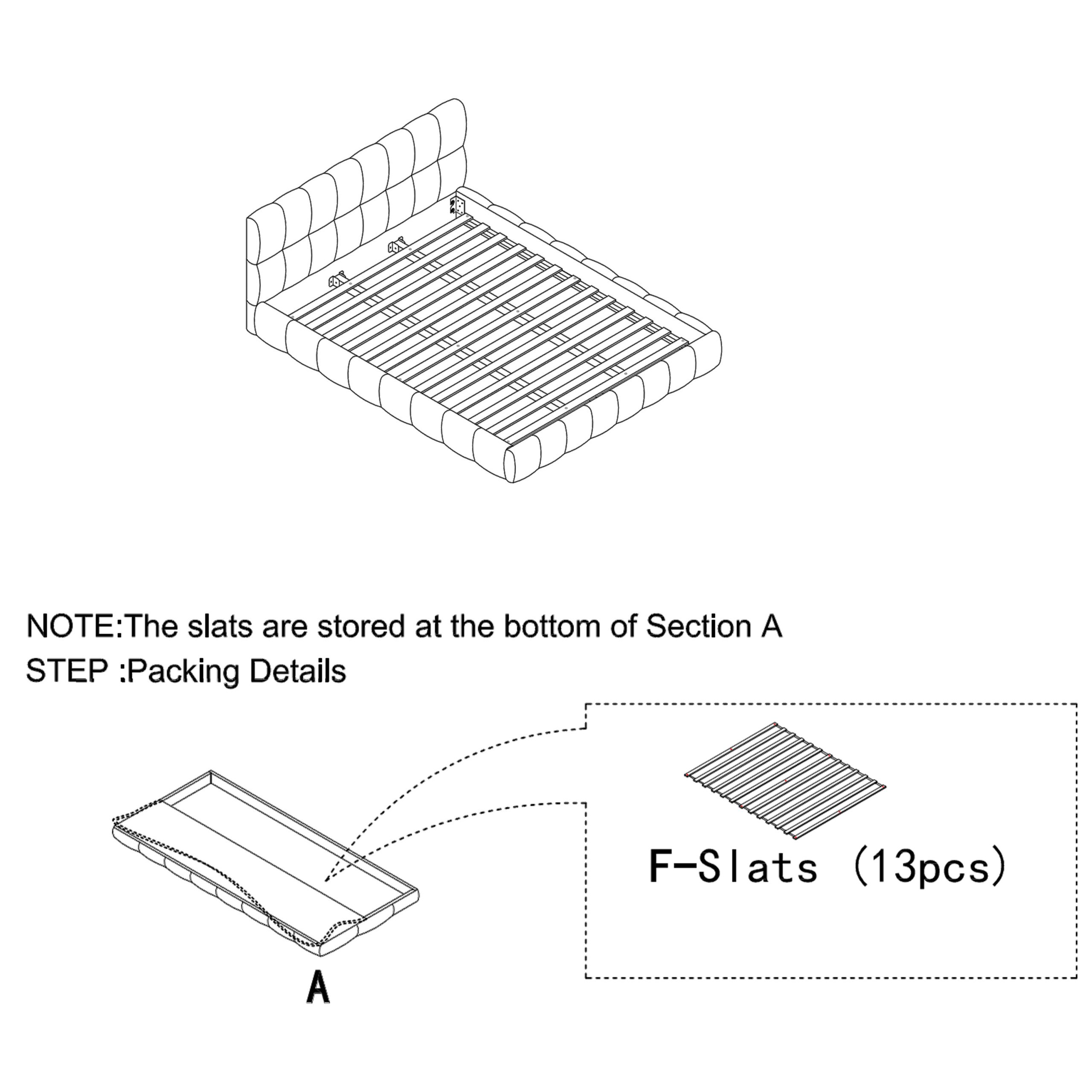 Queen Size Upholstered Bed Frame