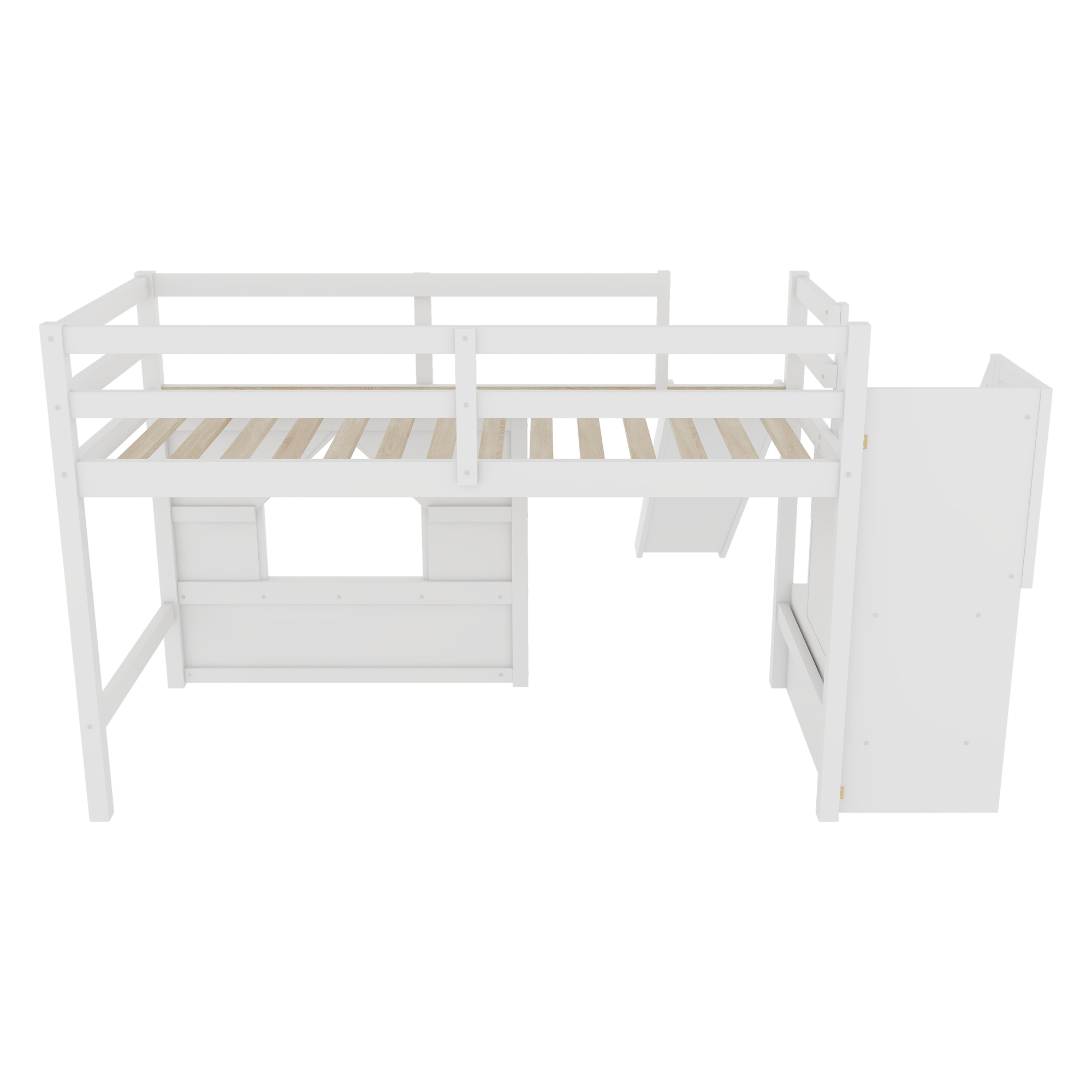 Solid Pine Wood Low Loft Bed Frame