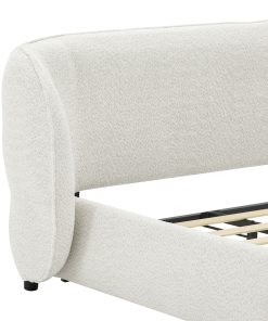 Queen Size Boucle Fabric Upholstered Bed Frame