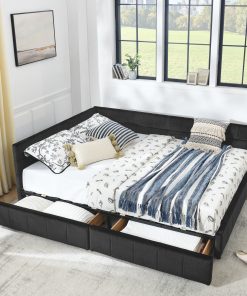 Queen Size Storage Upholstered Tufted Bed Frame