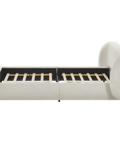 Queen Size Boucle Fabric Upholstered Bed Frame