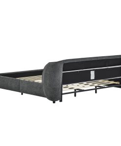 King Size Boucle Fabric Upholstered Bed Frame