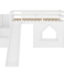 Solid Pine Wood Low Loft Bed Frame