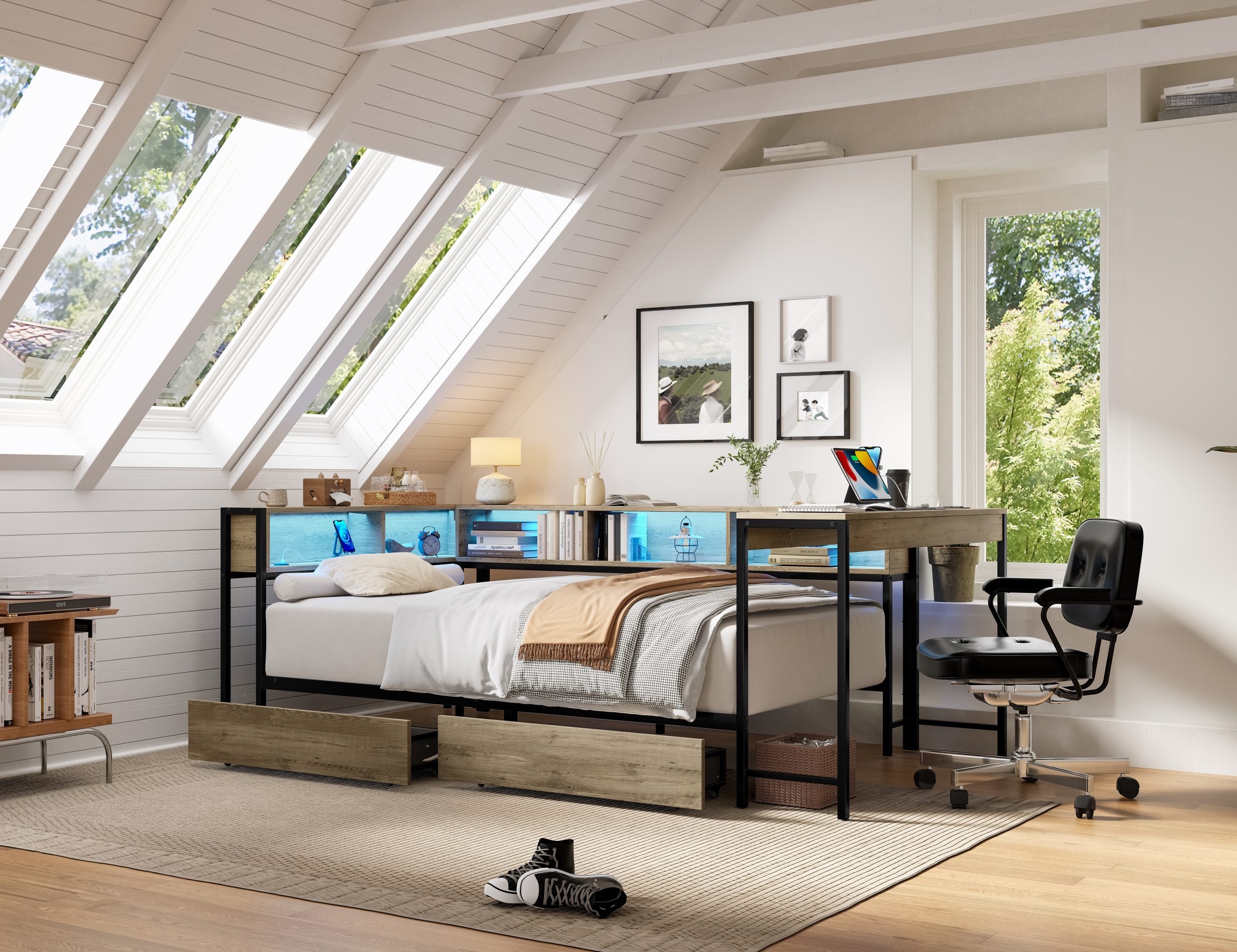 Corner Bed Frame Queen Size