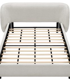 Queen Size Boucle Fabric Upholstered Bed Frame