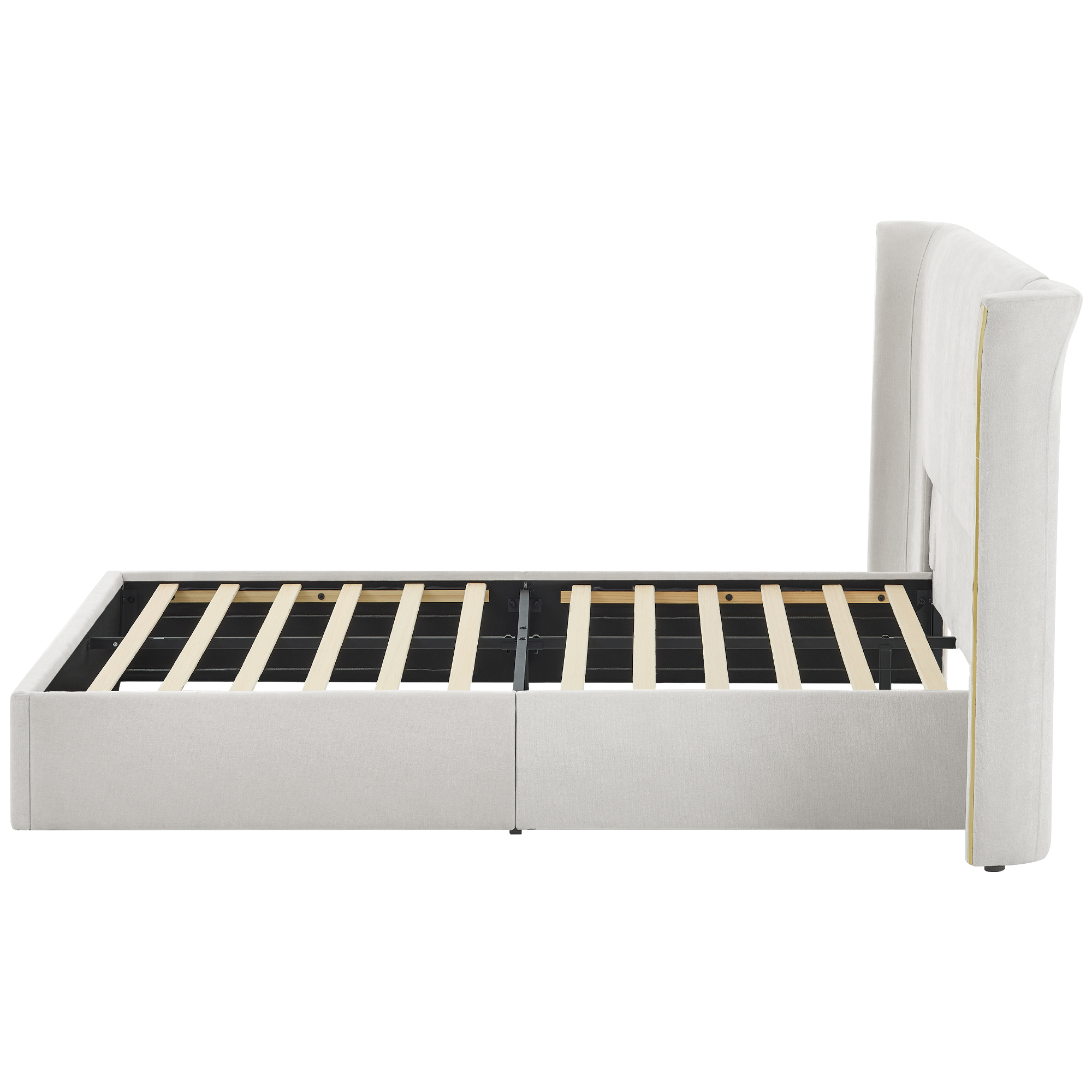 Queen Size Luxury Wingback Upholstered Bed Frame