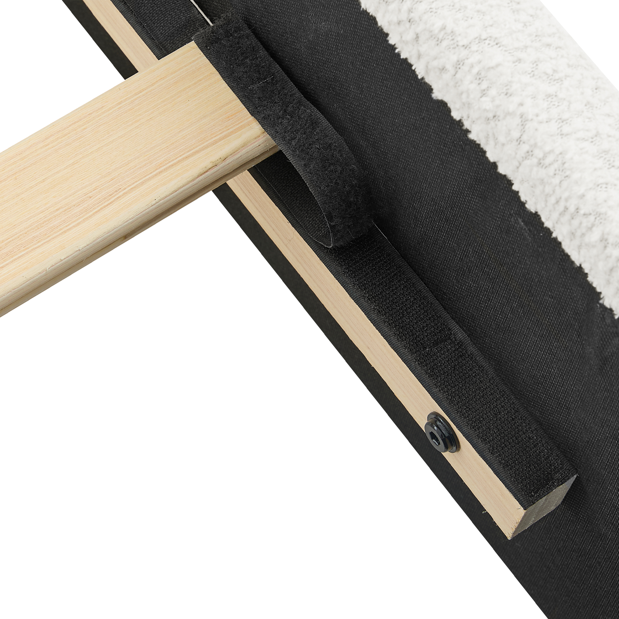 Queen Size Boucle Fabric Upholstered Bed Frame