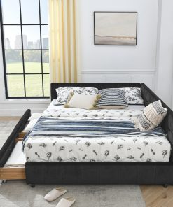 Queen Size Storage Upholstered Tufted Bed Frame