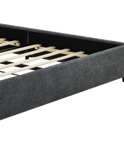 King Size Boucle Fabric Upholstered Bed Frame