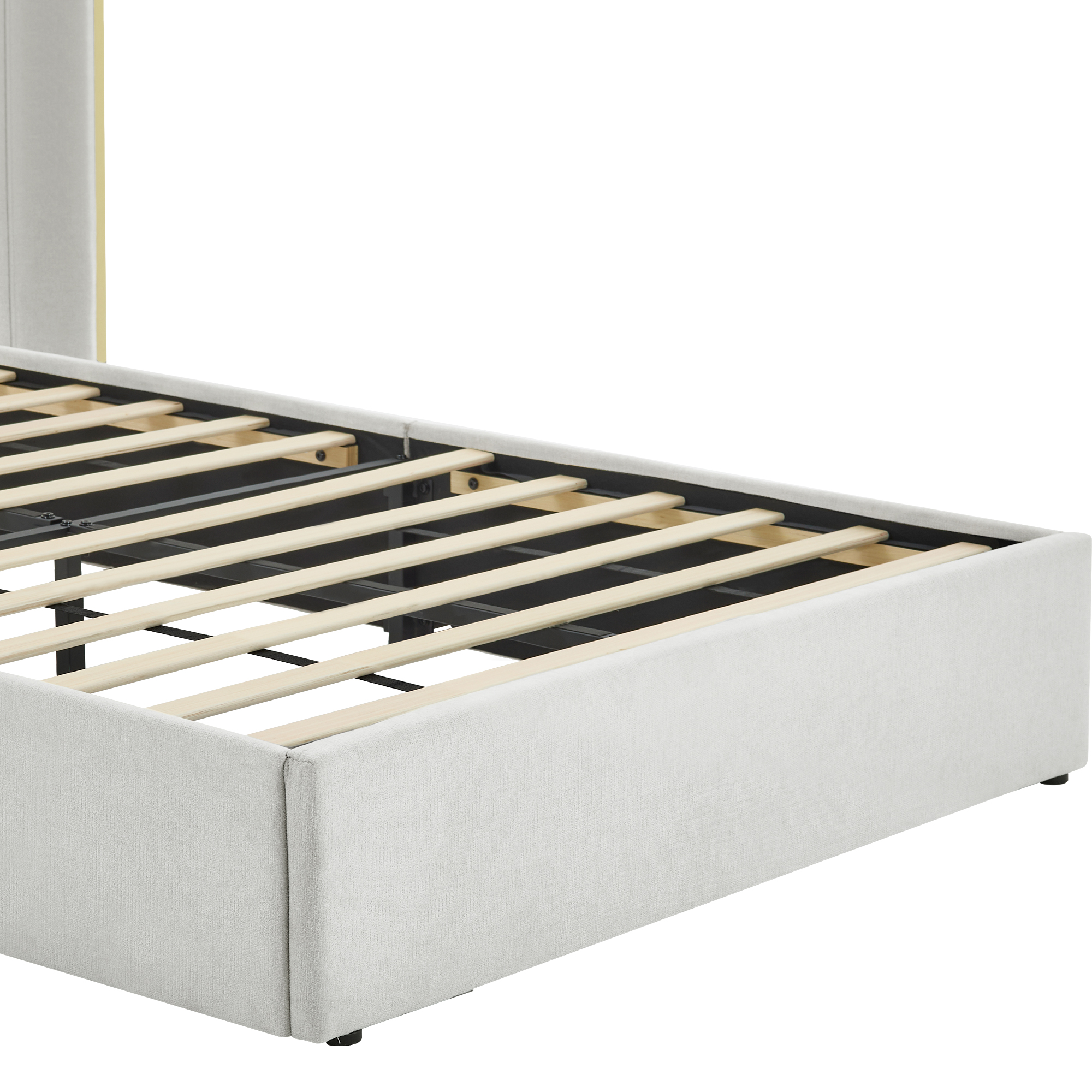Queen Size Luxury Wingback Upholstered Bed Frame