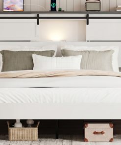 Metal King Size Bed Frame With Charging Station