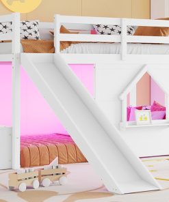 Solid Pine Wood Low Loft Bed Frame