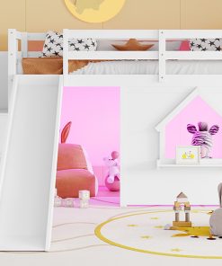 Solid Pine Wood Low Loft Bed Frame