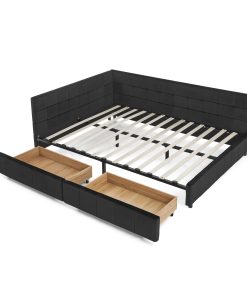 Queen Size Storage Upholstered Tufted Bed Frame