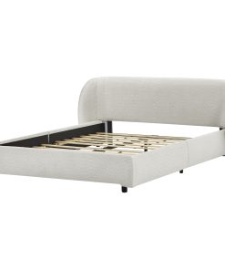 Queen Size Boucle Fabric Upholstered Bed Frame