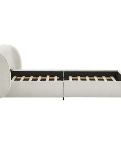 Queen Size Boucle Fabric Upholstered Bed Frame