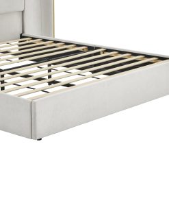 King Size Luxury Wing‑Back Upholstered Bed Frame