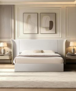 Queen Size Luxury Wingback Upholstered Bed Frame