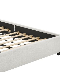 Queen Size Boucle Fabric Upholstered Bed Frame