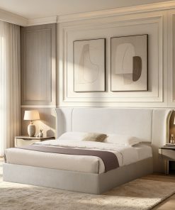 Queen Size Luxury Wingback Upholstered Bed Frame