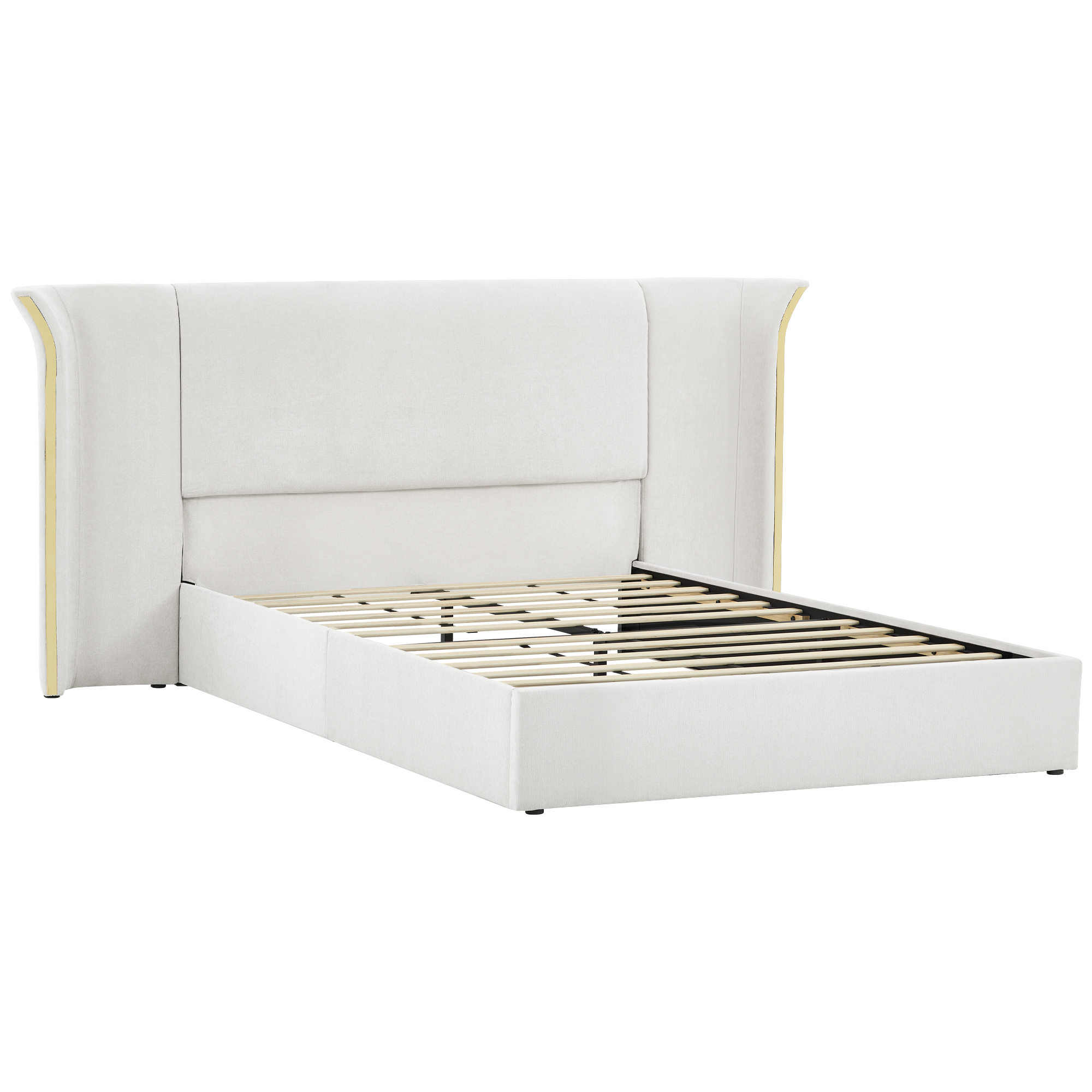 Queen Size Luxury Wingback Upholstered Bed Frame