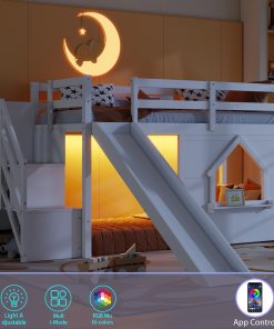 Solid Pine Wood Low Loft Bed Frame