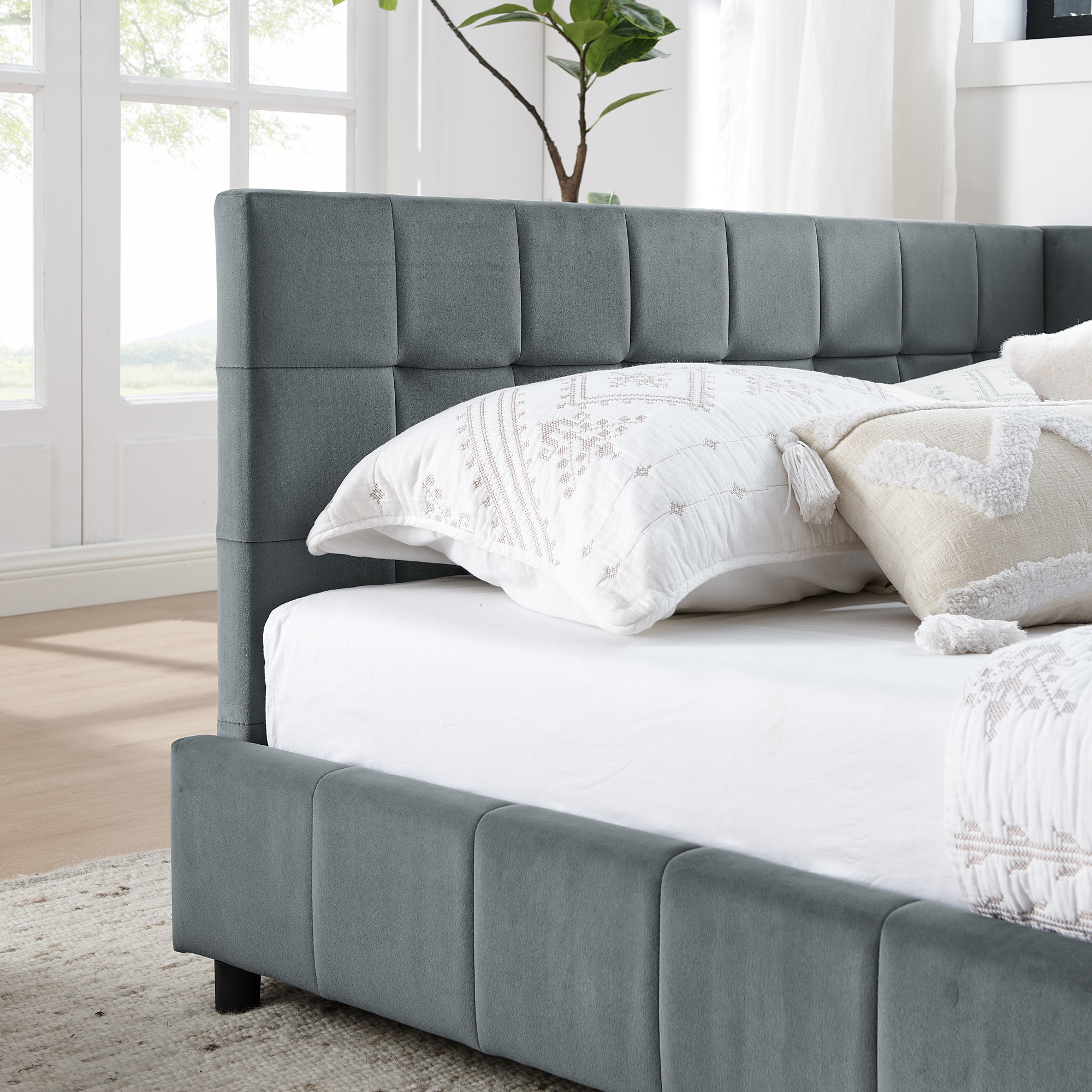 Full Size Upholstered Tufted Bed Frame