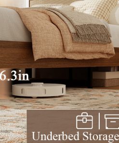 King Size Bed Frame with Rattan Headboard