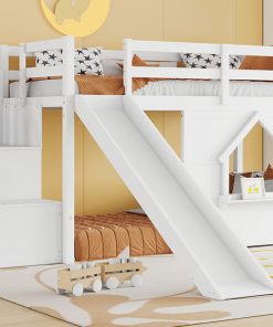 Solid Pine Wood Low Loft Bed Frame