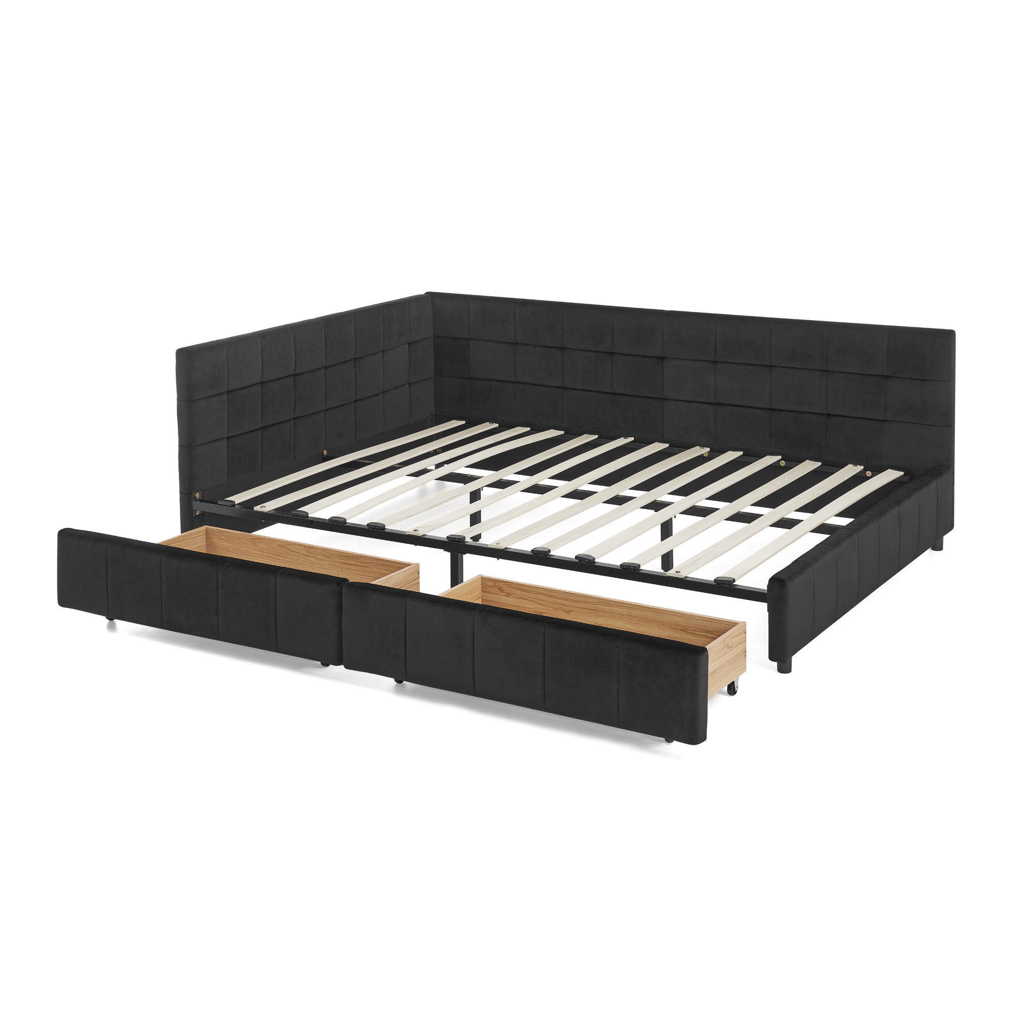 Queen Size Storage Upholstered Tufted Bed Frame