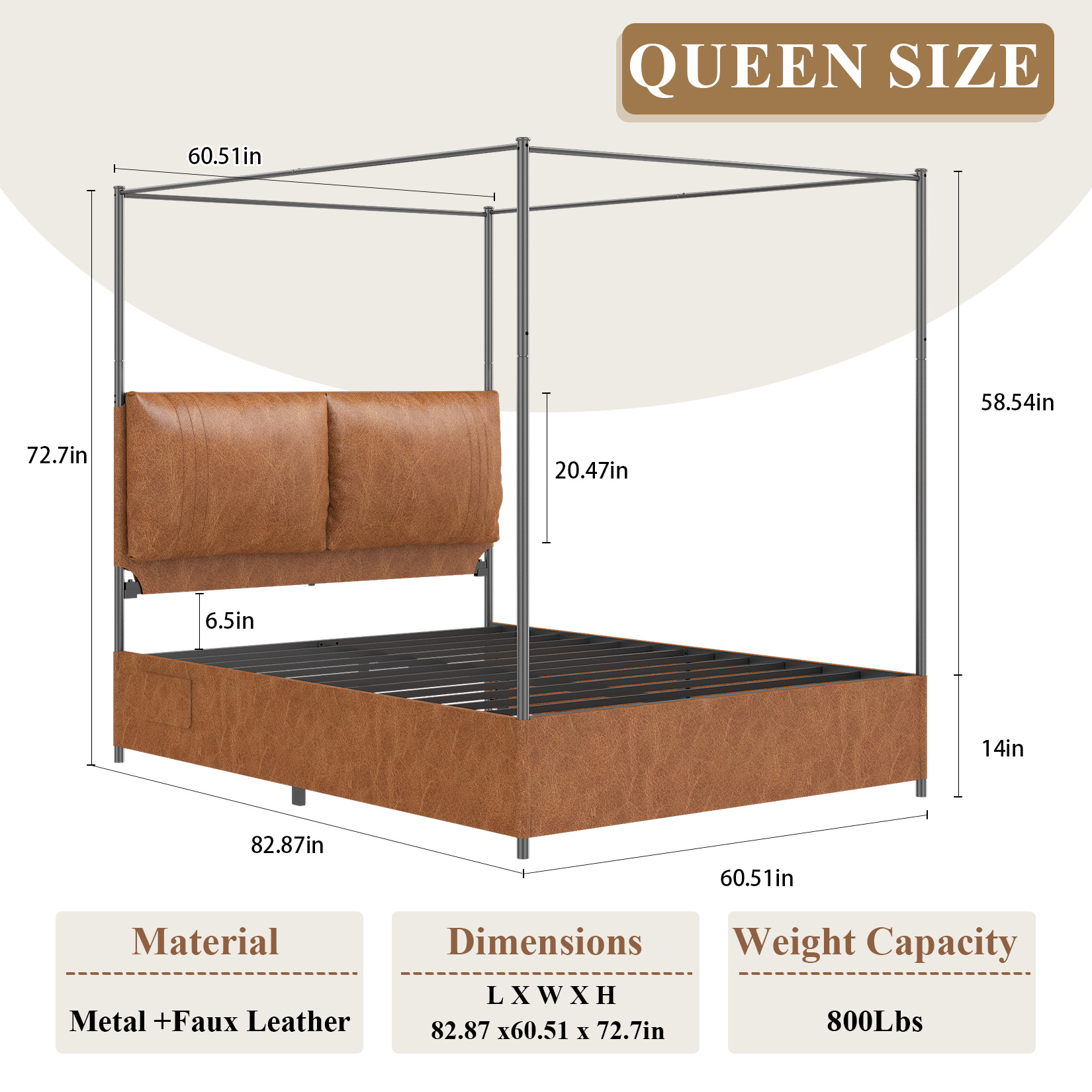 Queen Canopy Bed Frame