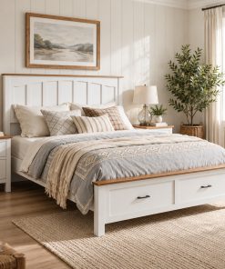 Queen Size Farmhouse Metal Bed Frame