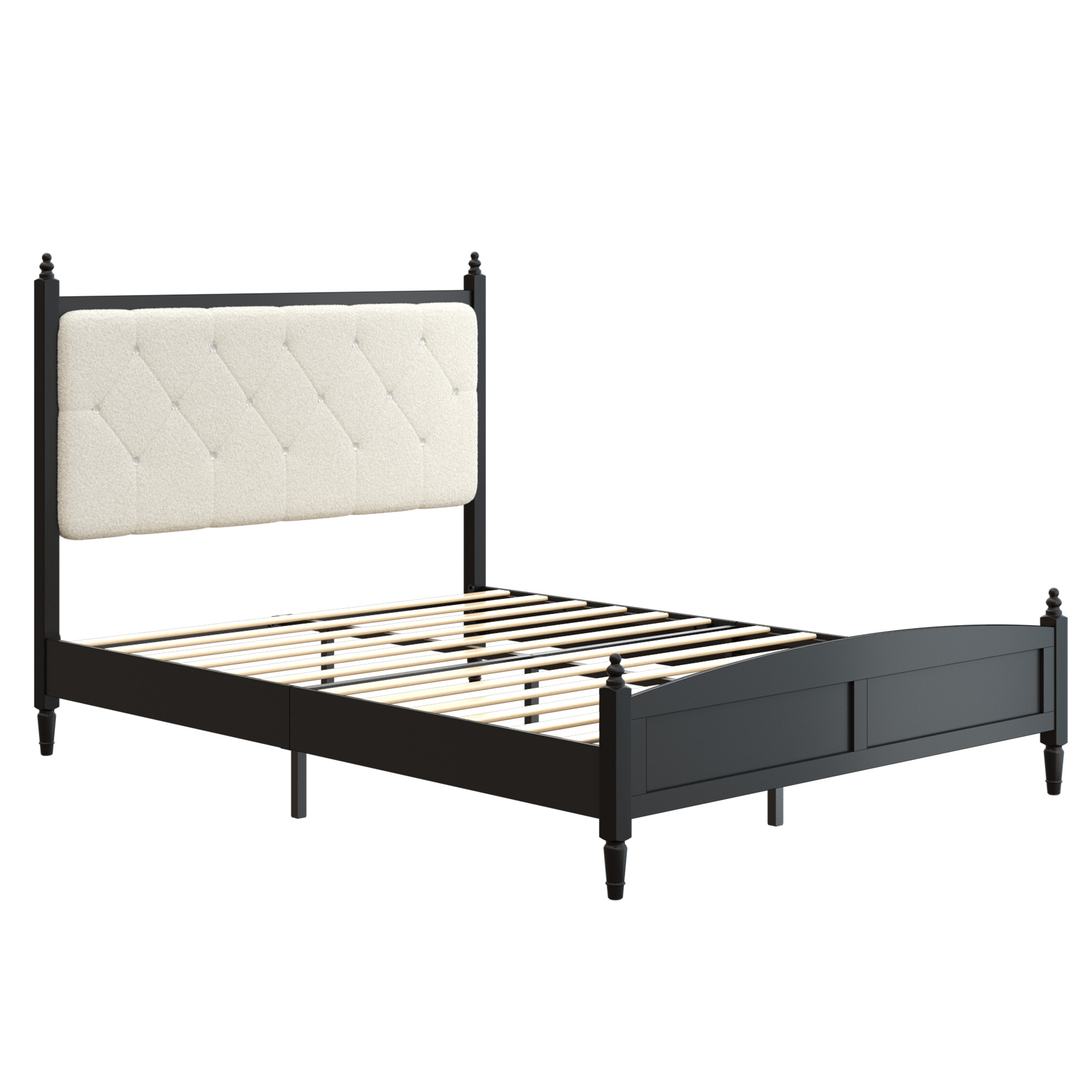 Queen Size Upholstered Platform Bed Frame