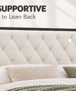 King Size Upholstered Platform Bed Frame