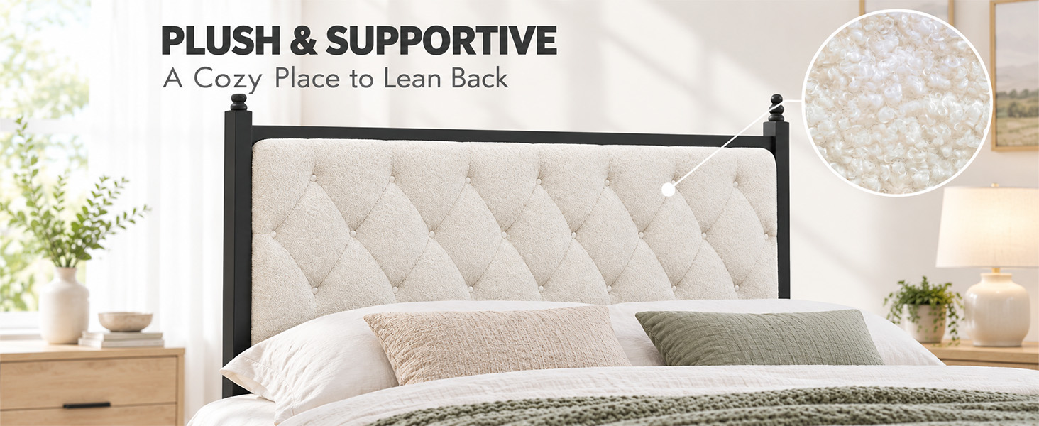 King Size Upholstered Platform Bed Frame