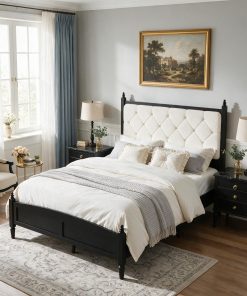 Queen Size Upholstered Platform Bed Frame