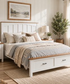 Full Size Farmhouse Metal Bed Frame