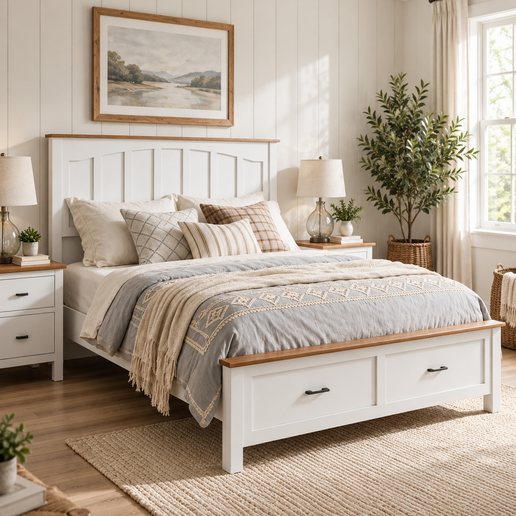 Full Size Farmhouse Metal Bed Frame