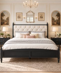 King Size Upholstered Platform Bed Frame
