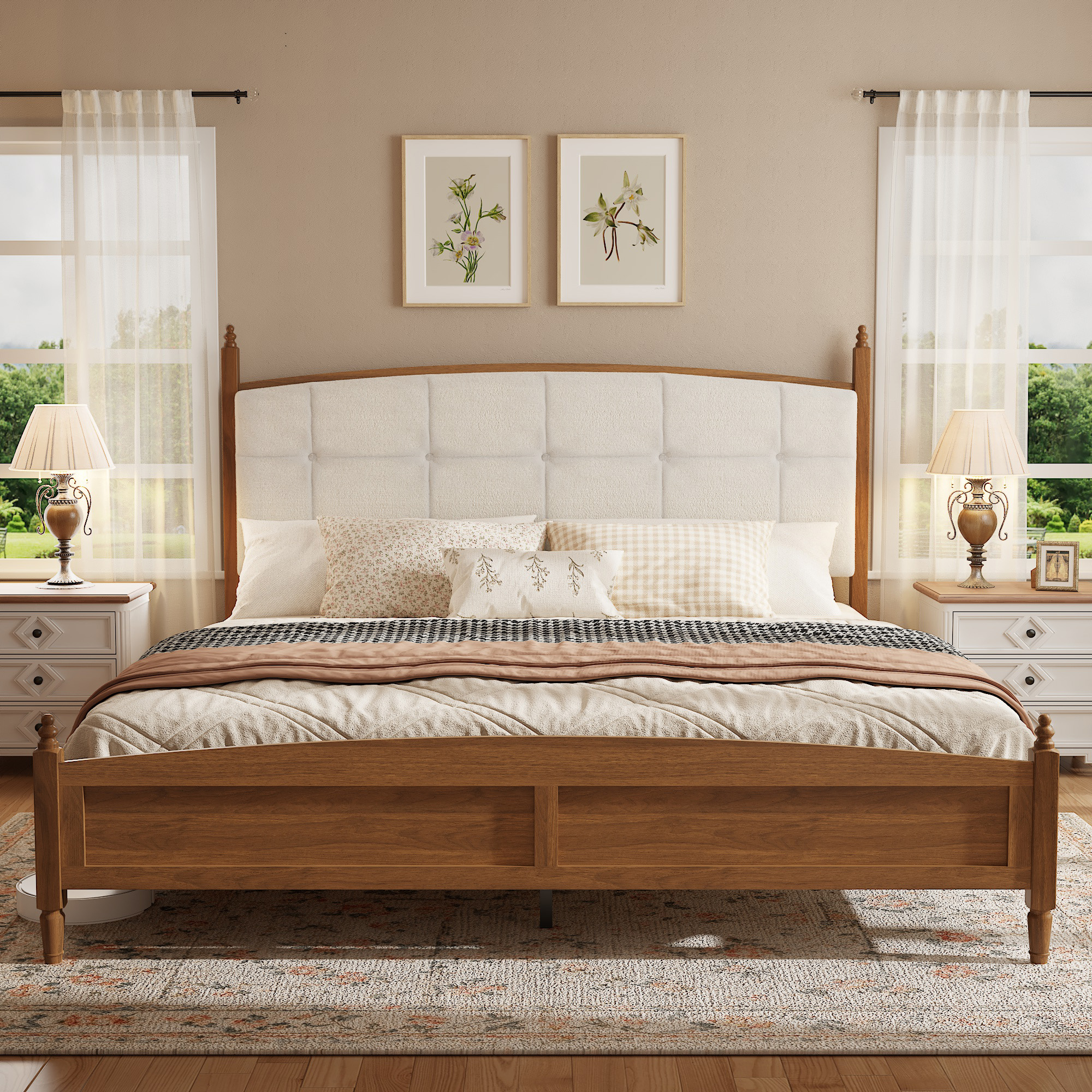 Vintage Spindle-Style King Size Bed Frame