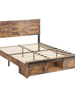 Queen Bed Frame with Upholstered Headboard