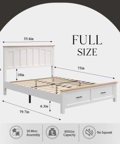 Full Size Farmhouse Metal Bed Frame