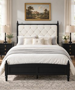 Queen Size Upholstered Platform Bed Frame