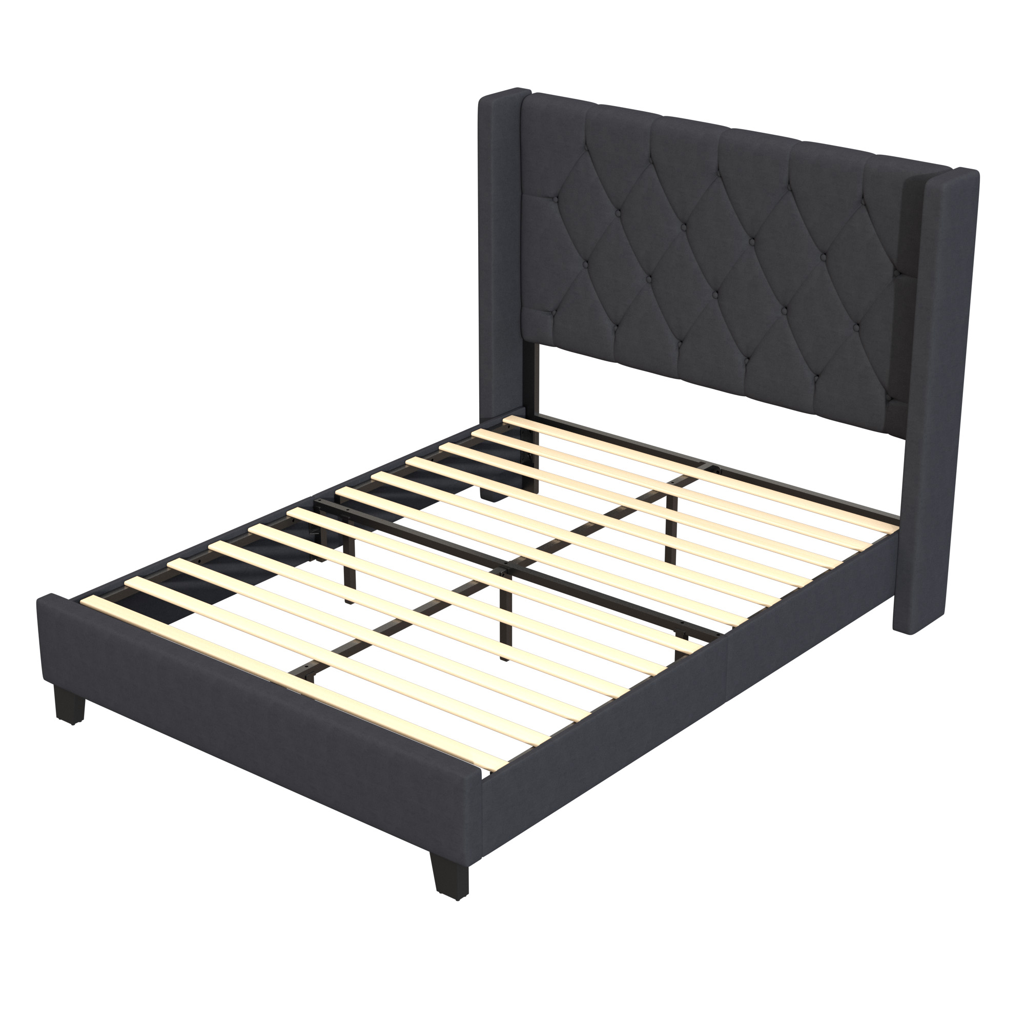 Modern Queen Size Platform Bed Frame