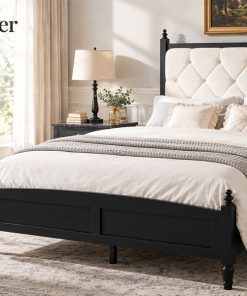 Queen Size Upholstered Platform Bed Frame