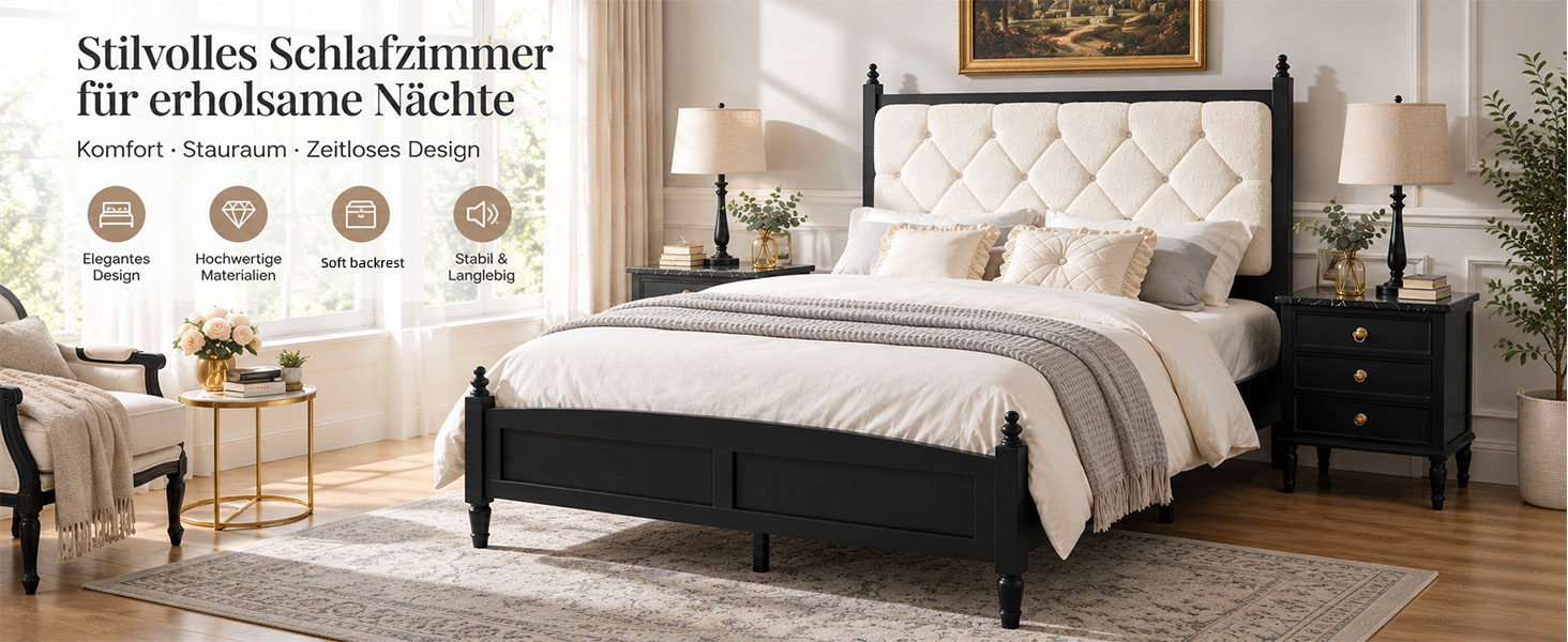 Queen Size Upholstered Platform Bed Frame