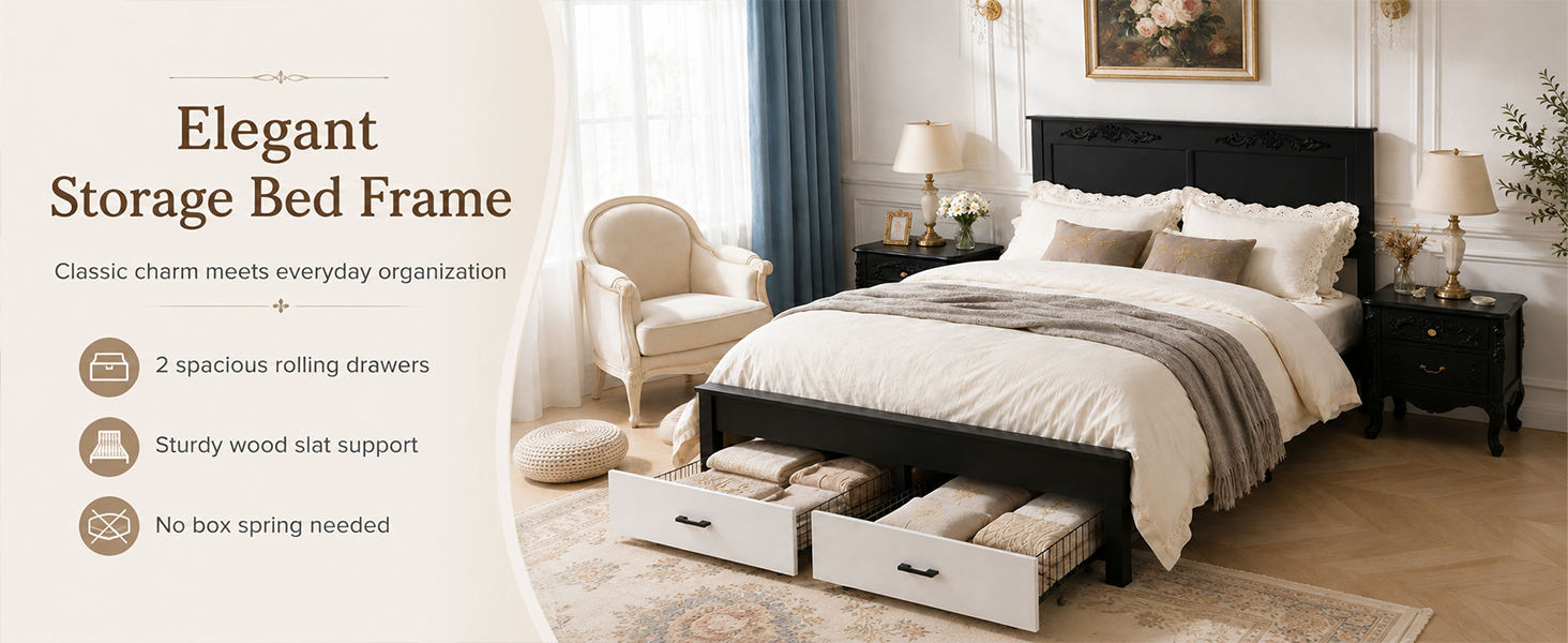 Rustic Farmhouse-style Queen Size Bed