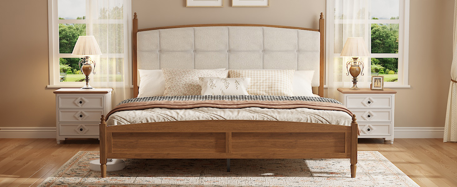 Vintage Spindle-Style King Size Bed Frame